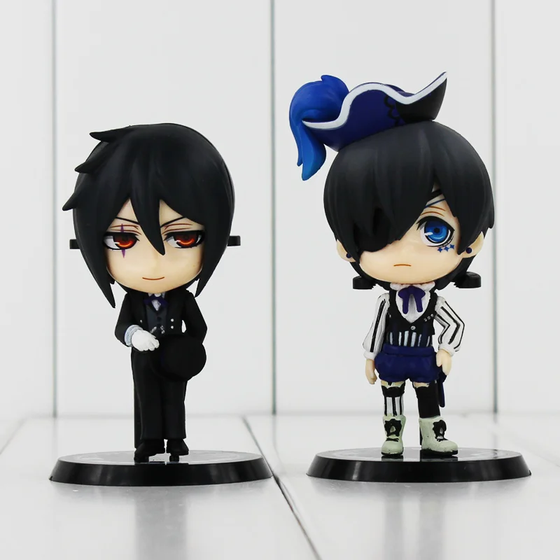 2 шт./лот Аниме Черный дворецкий Ciel Sebastian Q версия ПВХ Фигурки Коллекционная модель