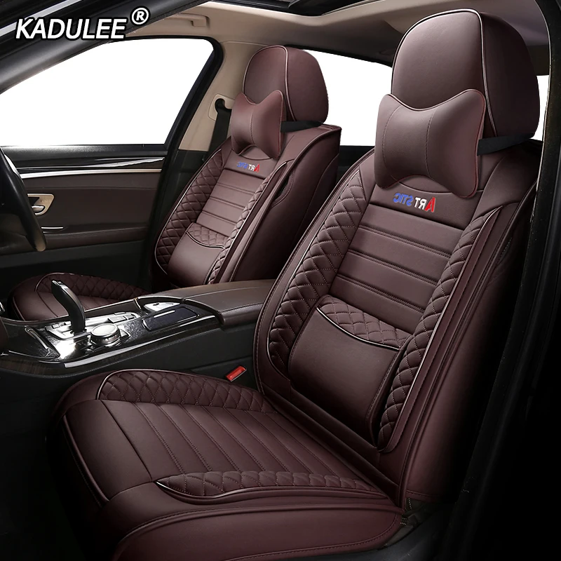 KADULEE кожаные чехлы для сидений автомобиля nissan X TRAIL t30 t31 t32 patrol terrano 2 tiida wingroad versa Qashqai