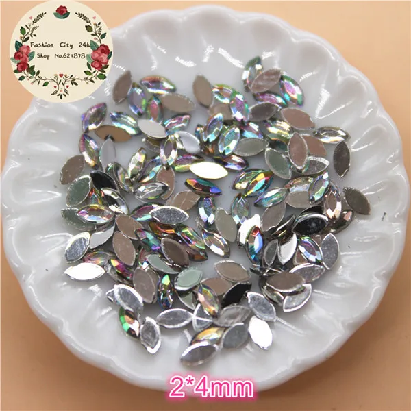 marquise 2000pcs 2000 шт 3 мм/4 мм Блестящий AB прозрачный акриловый из горного хрусталя камень с плоской стороной DIY ногтей/ремесло украшения - Цвет: marquise 2000pcs