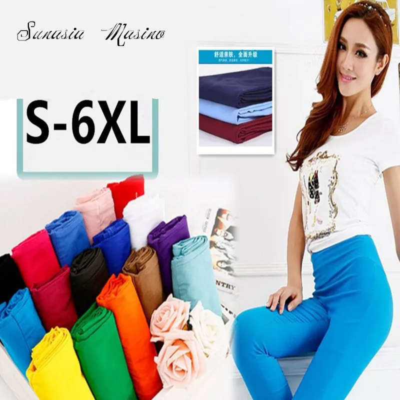 2018 Модные женские Капри брюки 19 цветов с высокой талией для женщин Размеры: 5XL 4XL |