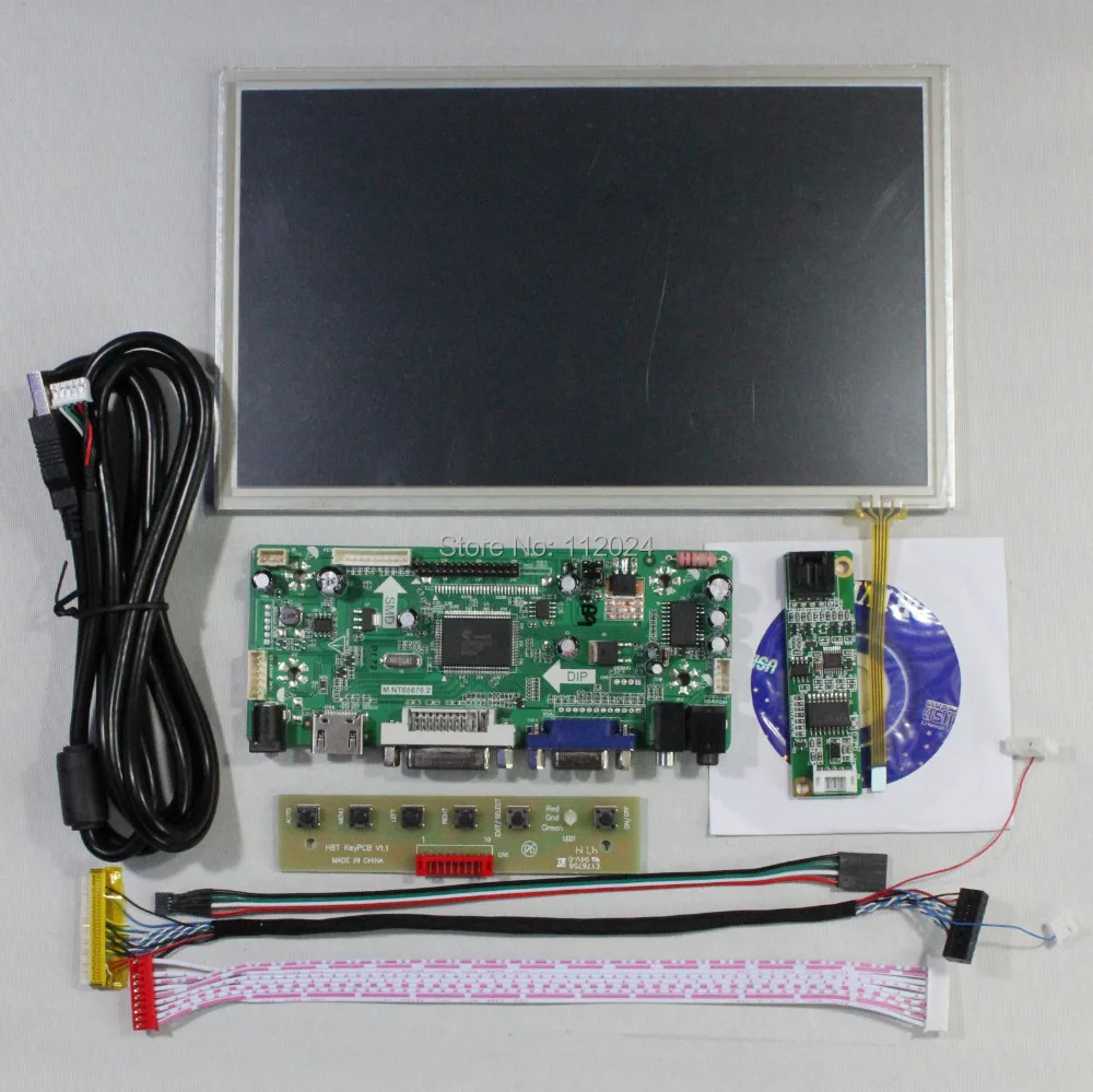 Плата ЖК-контроллера аудиосигнала HD MI VGA DVI NT68676 8 9 дюйма HSD089IFW1 1024x600 Сенсорная