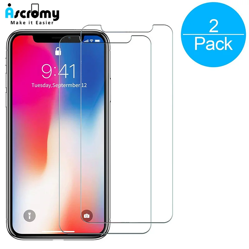 2 шт. Защитная пленка для экрана из закаленного стекла iPhone 11 Pro Max XR XS X 8 7 6 6s Plus 5S Verre