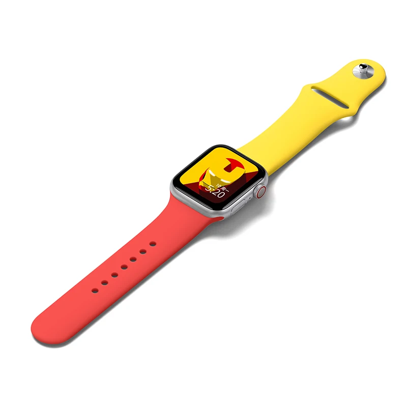 Мягкий силиконовый ремешок для наручных часов Apple Watch, ремешок 42 мм, 38 мм, Версия 44 мм 40 мм два комплекта Diy комбинации наручных часов iwatch серии 4/3/2/1 спортивный ремешок