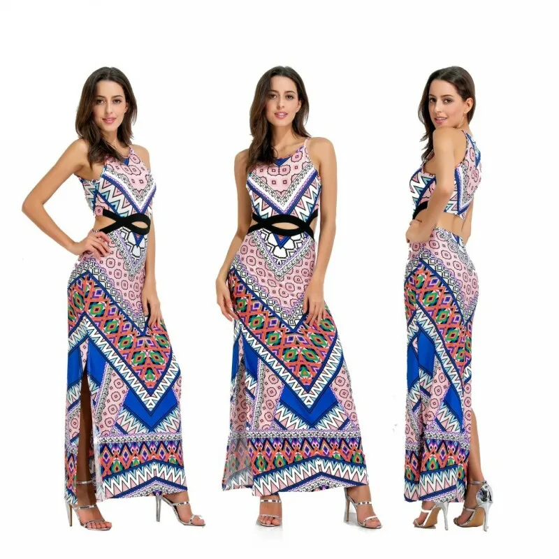 Ilishop цветочным принтом Длинное платье 2017 женская обувь макси платья vestidos