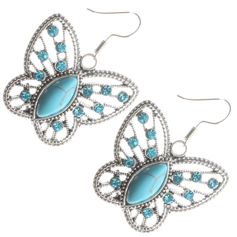 Модные ожерелья с подвеской в виде бабочки серьги капли ювелирные изделия для