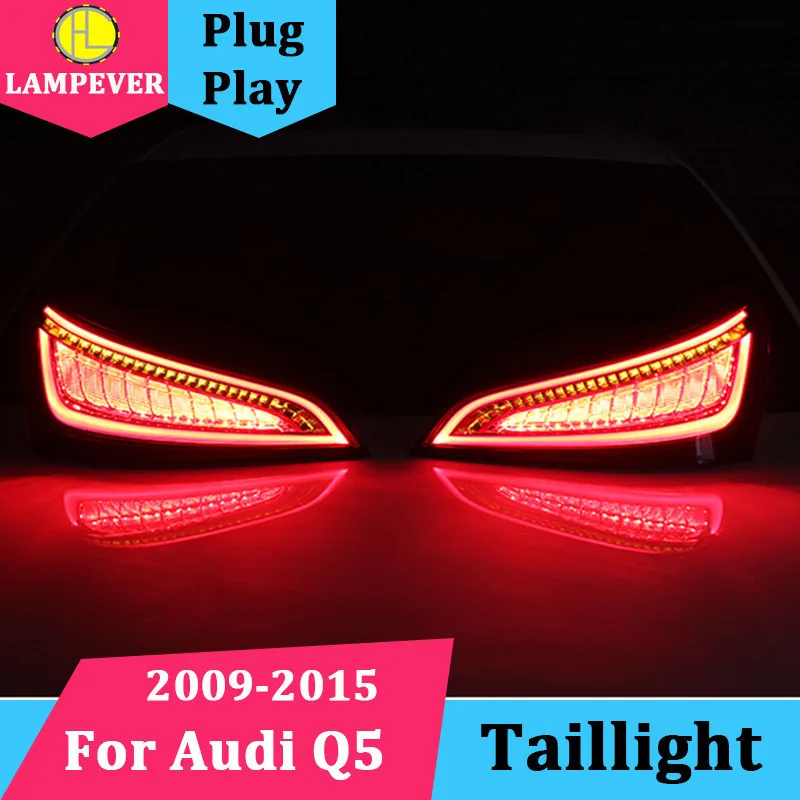 HQ Taillights for Audi Q5 2009-2015 LED Tail Lamp rear trunk lamp cover drl+signal+brake+reverse Dynamic steering taillight Back |