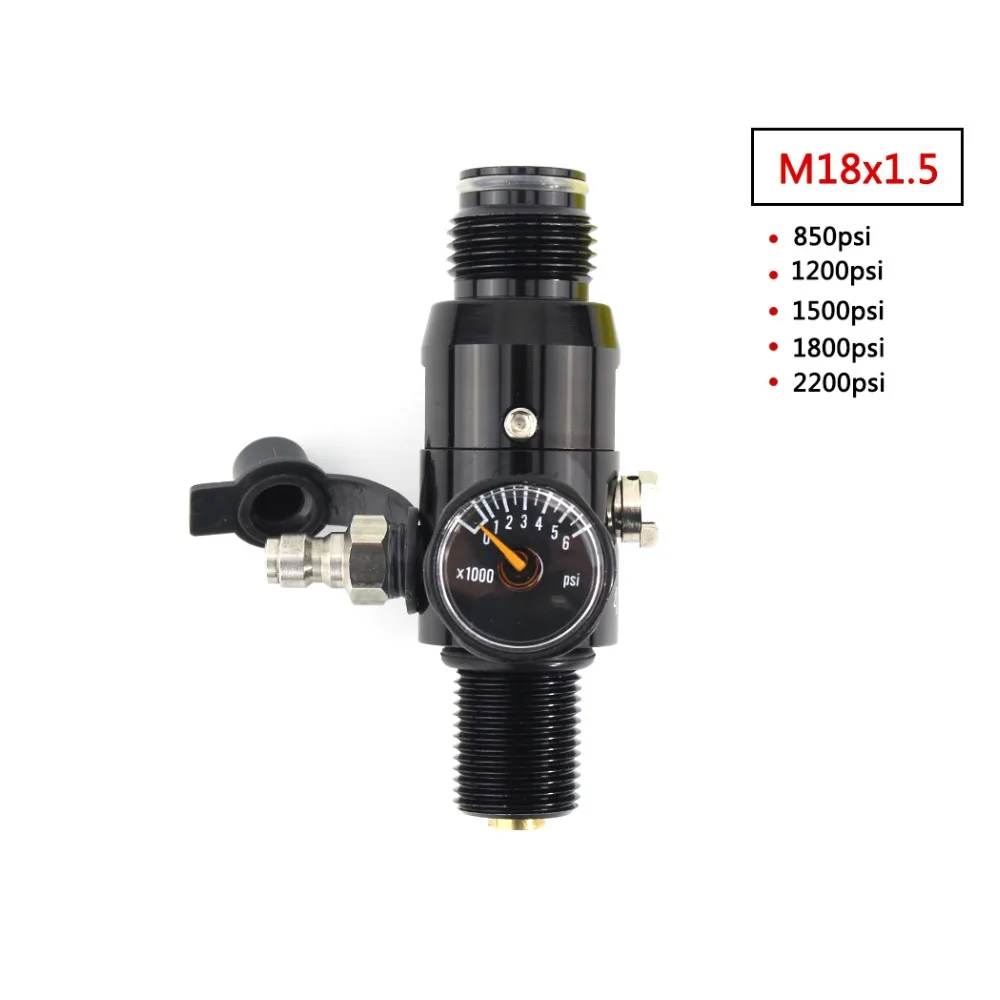PCP Пейнтбол ВВС гПа регулятор бака M18x1.5 клапан 300bar 4500psi входе 850psi 1500psi 1800psi 2200psi