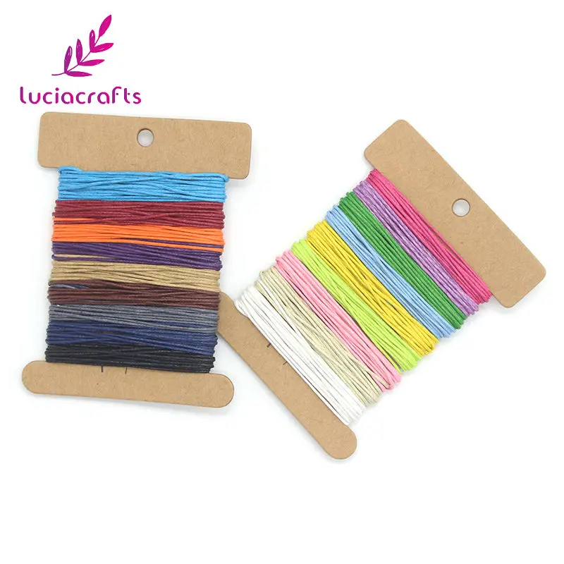 Lucia crafts 1 мм нить шнуры шамбала веревка Вощеная хлопковая струна ожерелье шнур DIY ручной работы фитинги материалы W0701