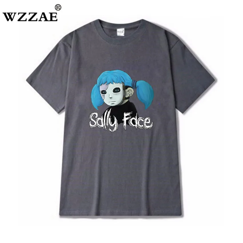 Dark Gray Sally Face Футболка мужская Харадзюку женская унисекс Лето мужские футболки повседневная одежда с надписью и мультяшным принтом camisetas hombre - Цвет: Dark Gray