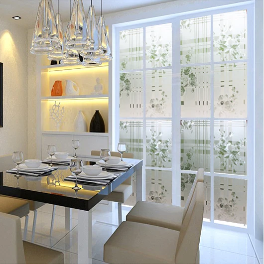 2 м длинная матовая плотная стеклянная пленка для окон с цветами пиона решетки