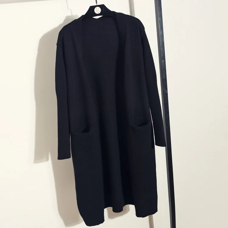 Long Sleeve Autumn Women Sweaters and Cardigan Thick Coat Casual Office Lady V Neck Top Femme |