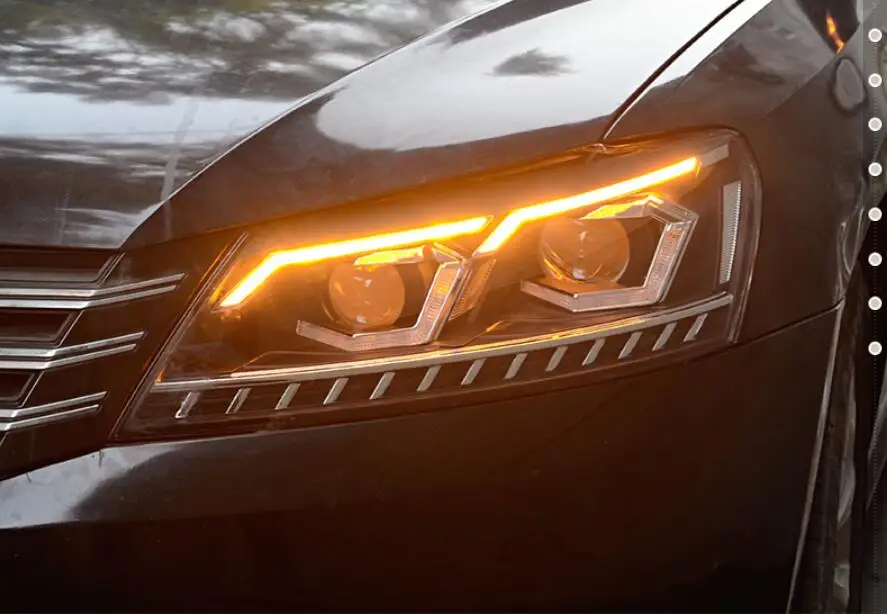 2 шт. автомобильного тюнинга фар для Passat B7 светодиодные фары DRL Противотуманные