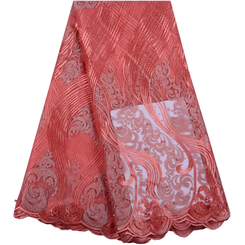 

Royal Blue High Quality African Tulle Lace Fabric 2019 French Cord Lace Fabric Nigeria Lace Fabric For Women Wedding Dress A1491