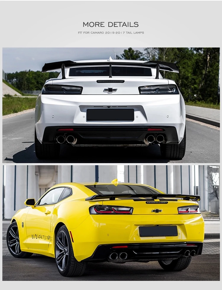 Светодио дный светодиодный фонарь для Chevrolet Camaro 6th Camaro задние фонари задний фонарь красный дым объектив динамический сигнал поворота