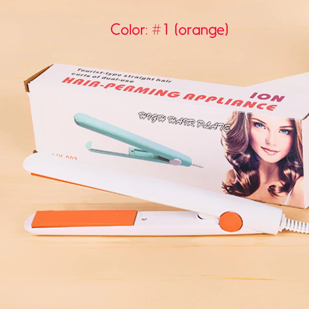 Orange Выпрямитель для волос 100-240 в, мини щипцы для завивки волос, керамический выпрямляющий Электрический стайлер для волос rizador de pelo - Цвет: Orange