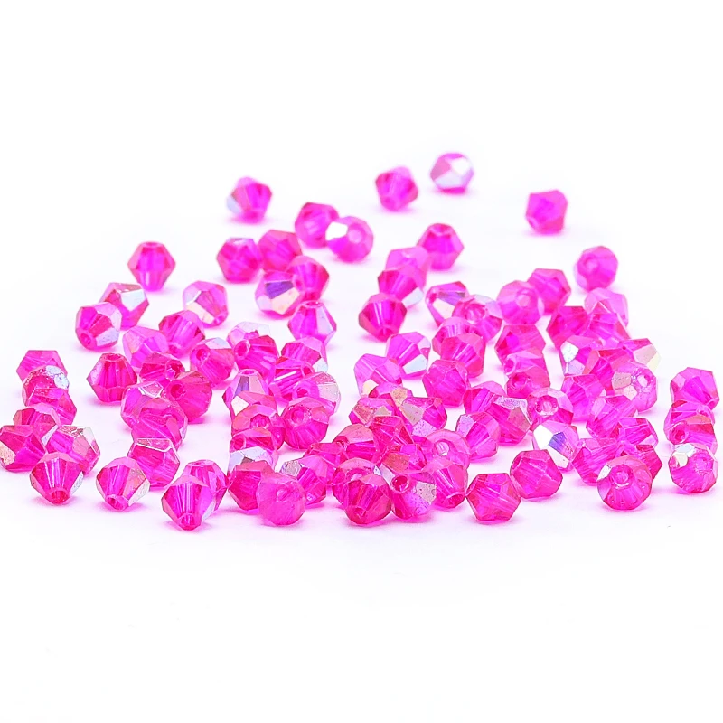 

Red AB 4mm 100pc Austria Crystal Bicone Beads 5301 Loose Crystal Beads Bulk DIY Fashion Wild Jewelry Accessories S-67