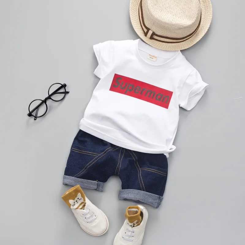Summer kids Boys Clothes Set Print T-shirt &amp Shorts Cotton Short Sleeve Tops Little Children casual Clothing Outfits |