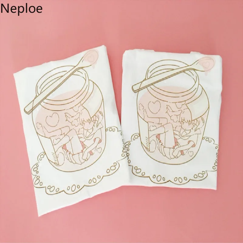 Neploe мультфильм Модные принты с круглым вырезом короткий рукав Для женщин топ 2019