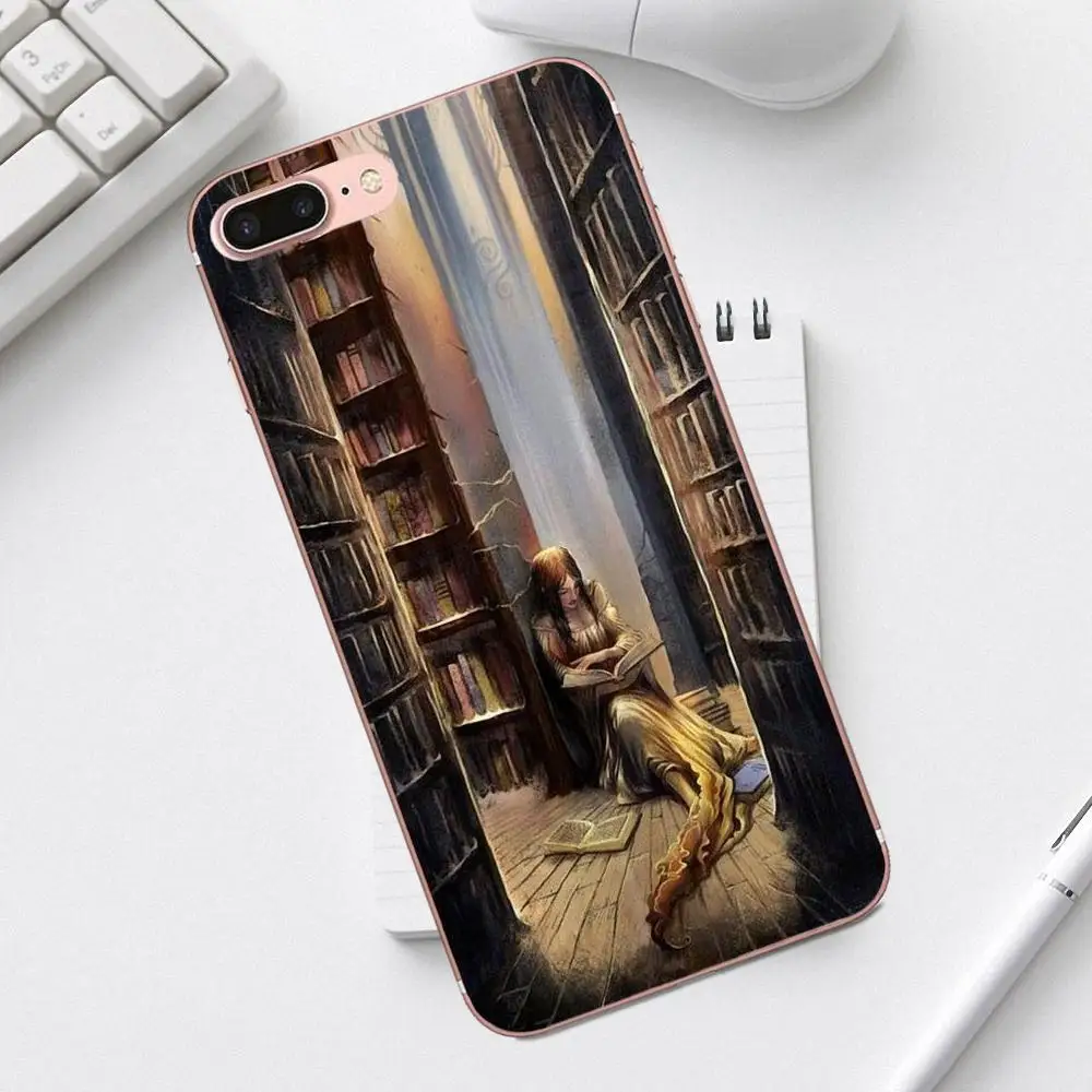 Чехол для телефона Qdowpz Galaxy Alpha Core Prime Note 4 5 8 S3 S4 S5 S6 S7 S8 S9 mini edge Plus чехол Lost In A Book |