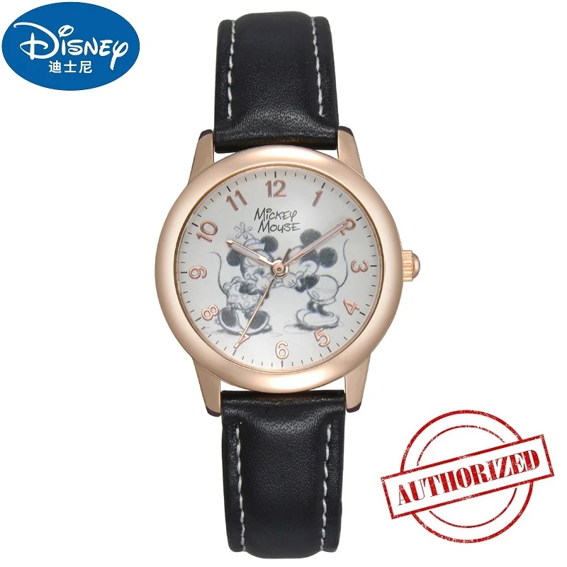 Оригинальные кварцевые часы Disney с рисунком Микки Мауса из мультфильма модные