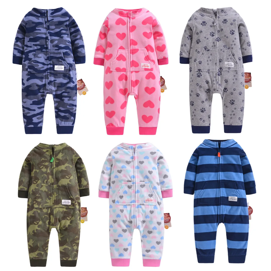 

Baby clothes fleece boys jumpsuit camouflage high collar spring infants bebe jumpsuits winter toddler boys romper baby costumes