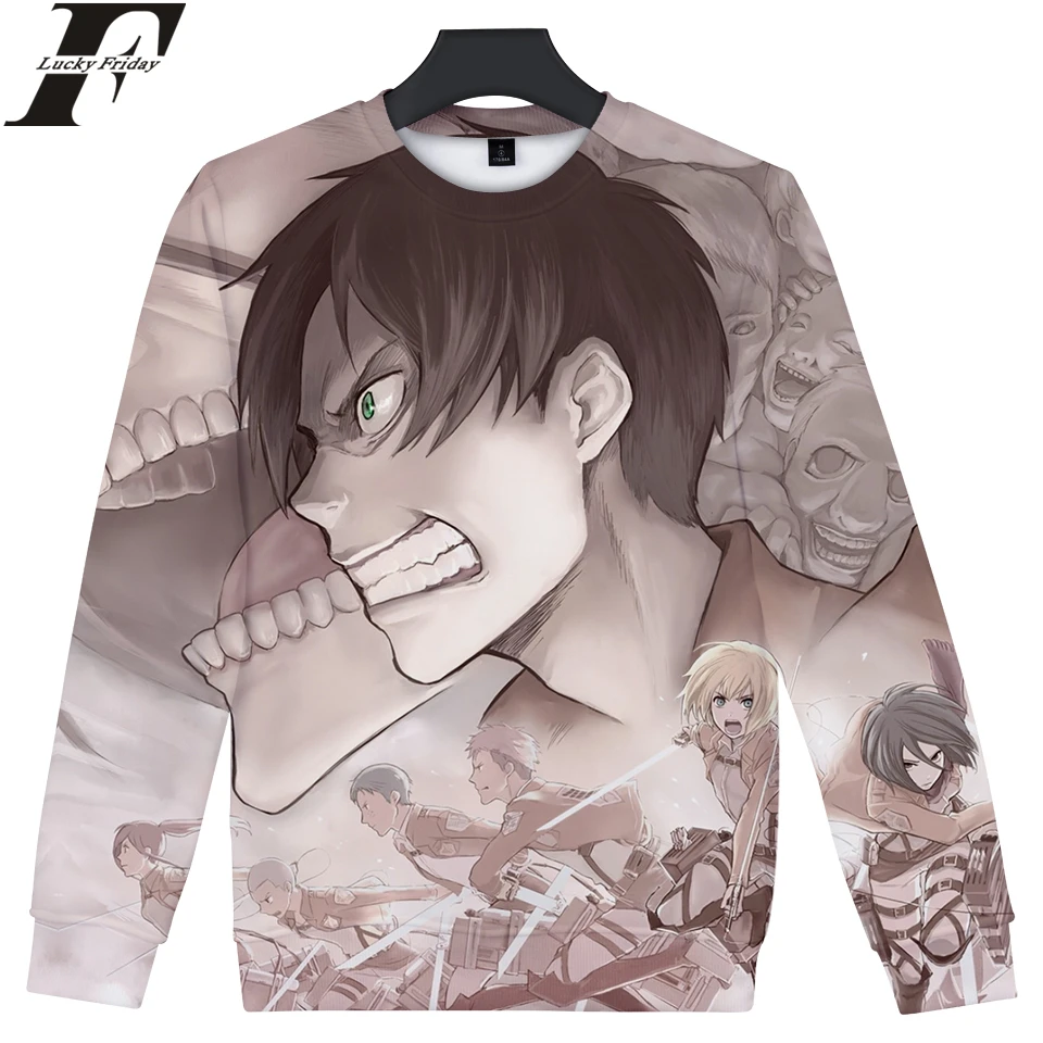 

Aikooki New Attack on Titan 3D Capless Sweatshirt Men/Women Casual Fashion Harajuku Attack on Titan Capless 3D Hoodies