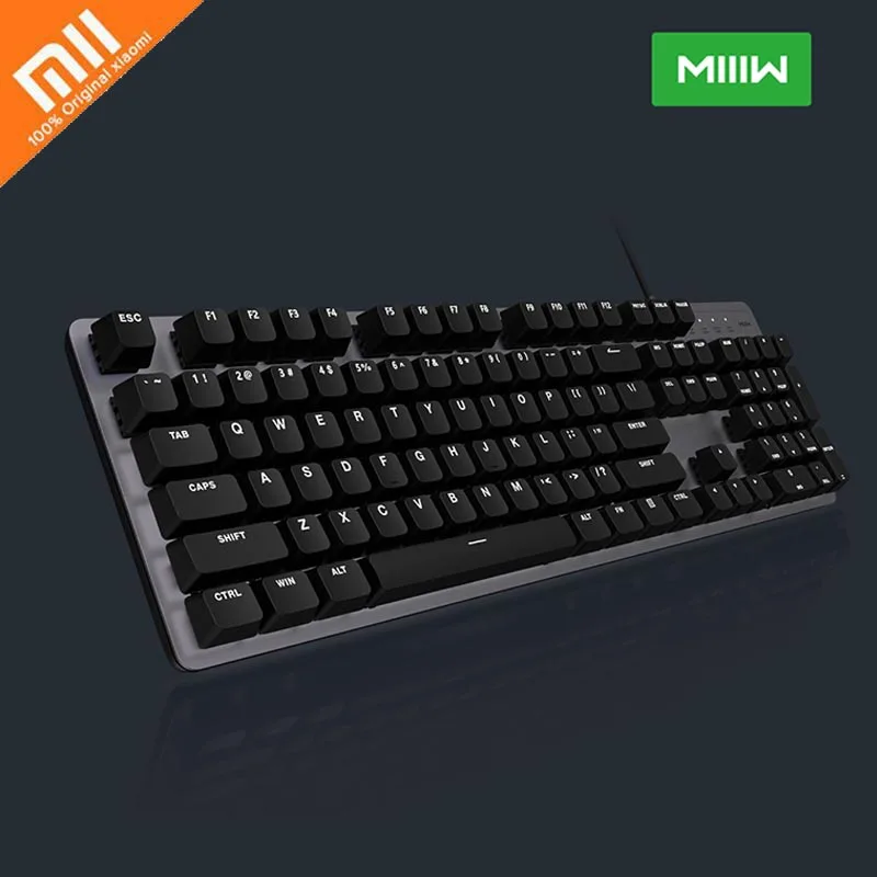 Оригинальная игровая механическая клавиатура Xiaomi, 600 K, 104 клавиш, 6 режимов, светодиодный, подсветка, сплав, материал, проводные компьютерные аксессуары