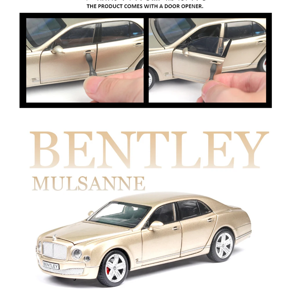 1:24 Mulsanne музыкальная с подсветкой машина Diecasts игрушечный транспорт Горячая колесная модель автомобиля с автомобилем Горячая дверь колеса может быть открытая игрушка