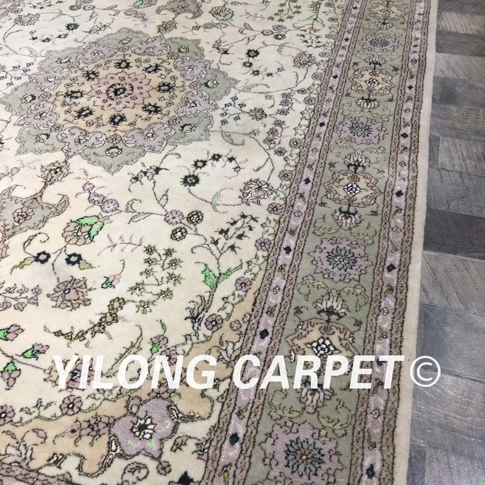 Yilong 4'x6' сотканный вручную шерстяной Шелковый персидский стиль ковер прочный