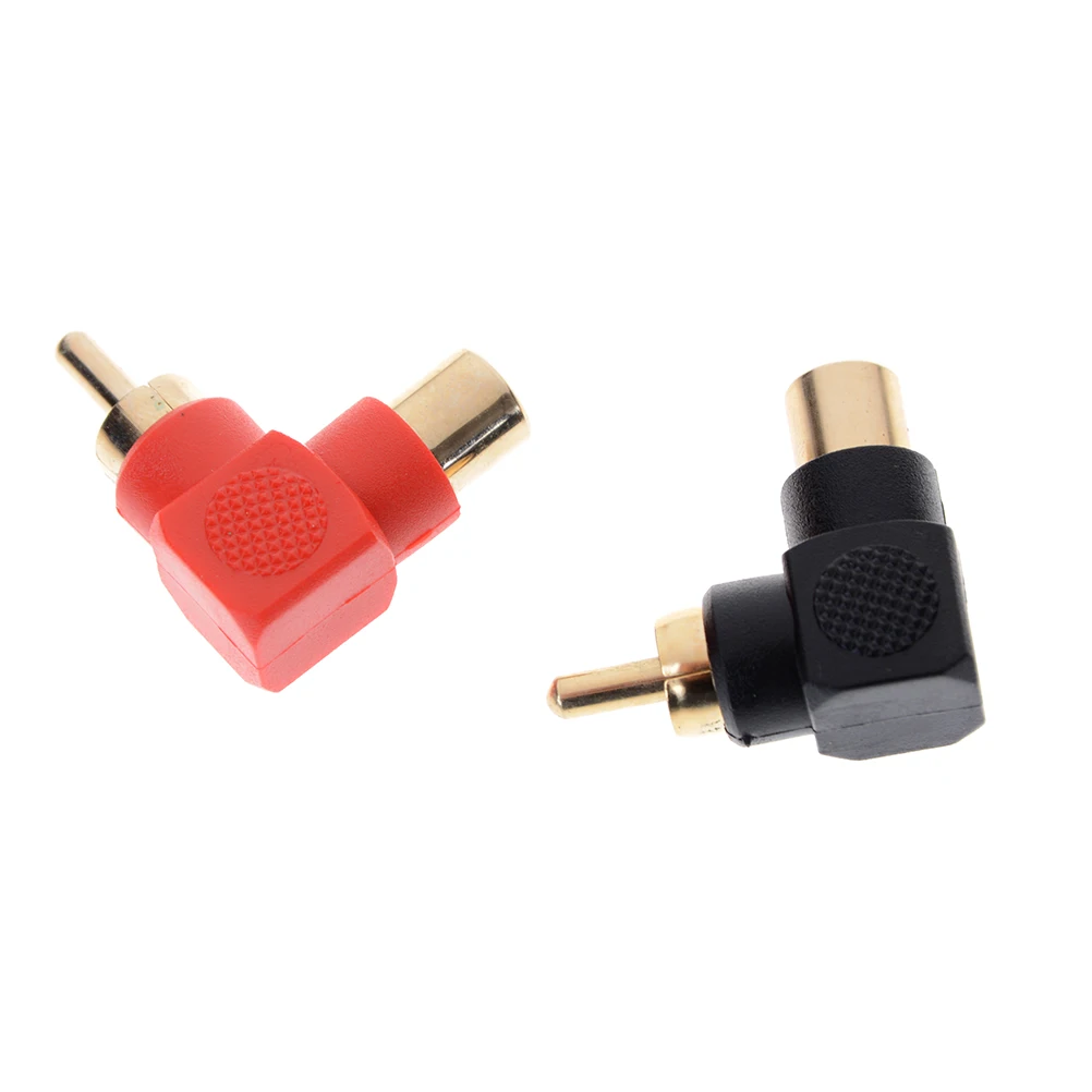 1 шт. 90 градусов Красный/Черный RCA правый угол папа к женскому телефону адаптеры AV