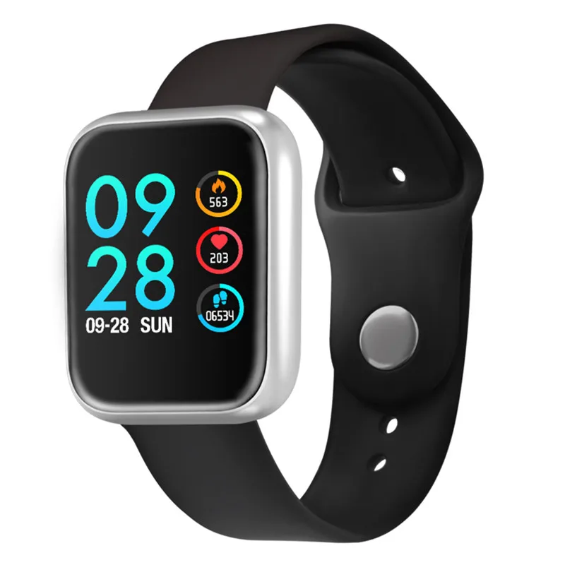 Silver black Модный смарт-браслет умные часы для apple watch+ наушники/комплект водонепроницаемый IP68 смарт-браслет с монитором сердечного ритма и артериального давления - Цвет: Silver black