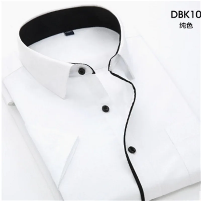 E-связывают Новые Летние сплошной цвет с коротким рукавом мужская рубашка