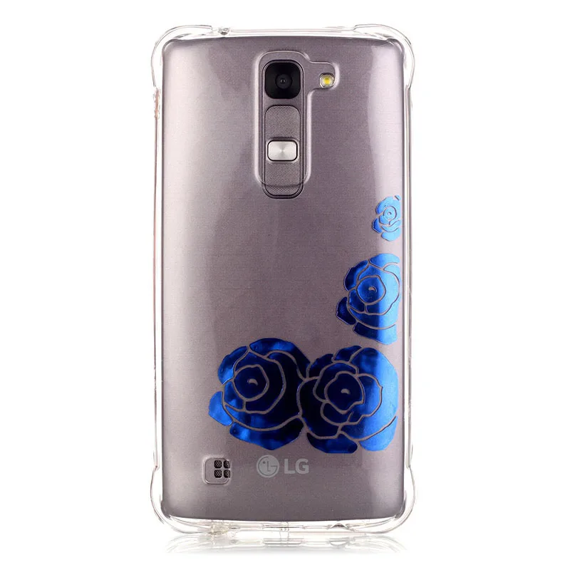 2016 Высокий прозрачный чехол для LG K7 M1 K8 K10 ультра тонкий позолоченный