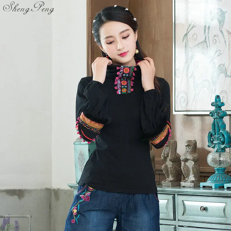 Cheongsam Топ традиционная китайская одежда для женщин с длинным рукавом размера