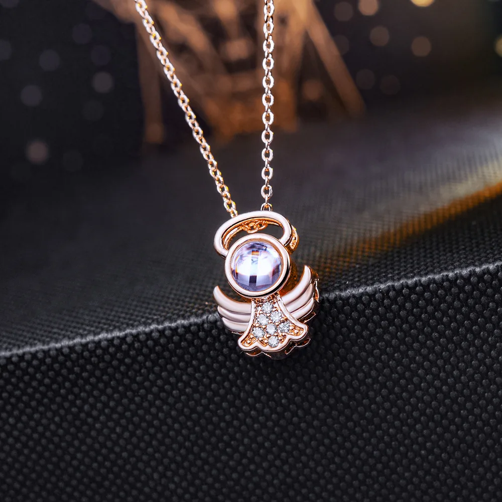 Подвеска YUN RUO Cherub Angel на 100 языках подвеска с надписью I love you серебристого цвета