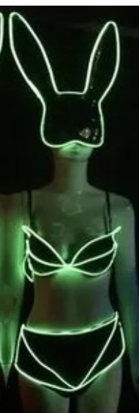 Yellow costume mask Танцор ночной клуб бар музыкальный фестиваль DJ танцевальная Команда ГОГО освещенный светодиодный светильник маска кролика костюм - Цвет: Yellow costume mask