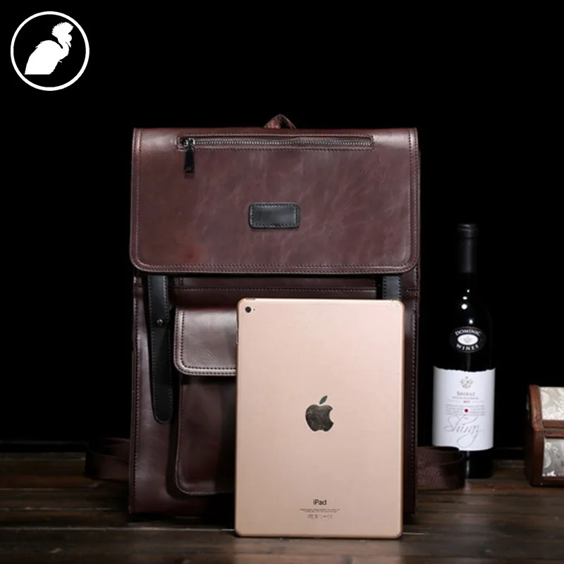 Etonweag брендов Рюкзаки для подростков Обувь девочек коричневый Винтаж кожаный