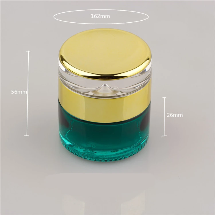 

20pcs Green Glass Cosmetics Bottle Container Jar Gold Cap Refillable Thick Glass Cream Bottle Empty Face Cream Bottle Jar 30g