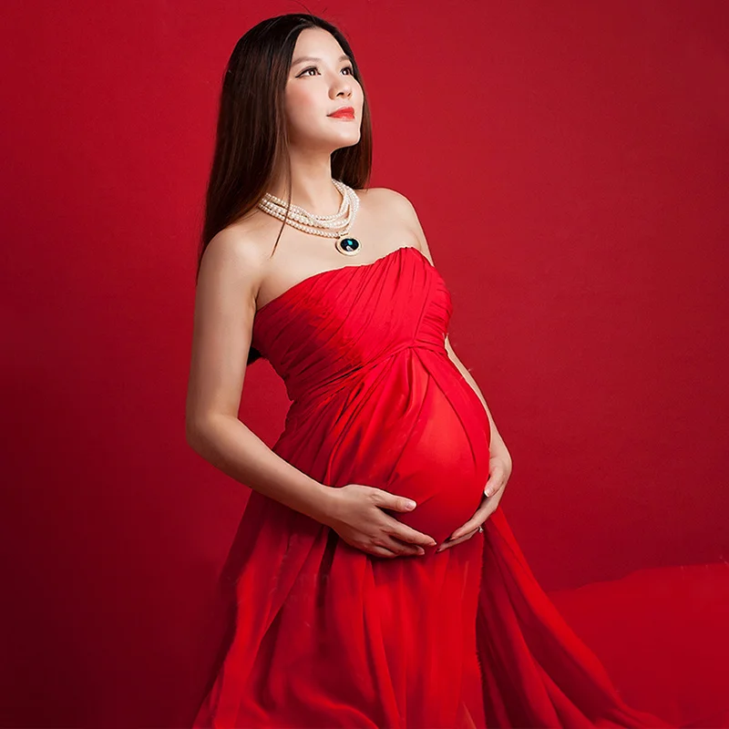 SMDPPWDBB реквизит для беременных Платья красные платья Одежда фотосессии длинное