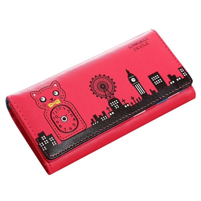 

Women Wallet Cards Holder PU Leather Long Lady Purses Handbags Cat Coin Purse Pocket Brand Design Clutch Wallets Moneybags Bags