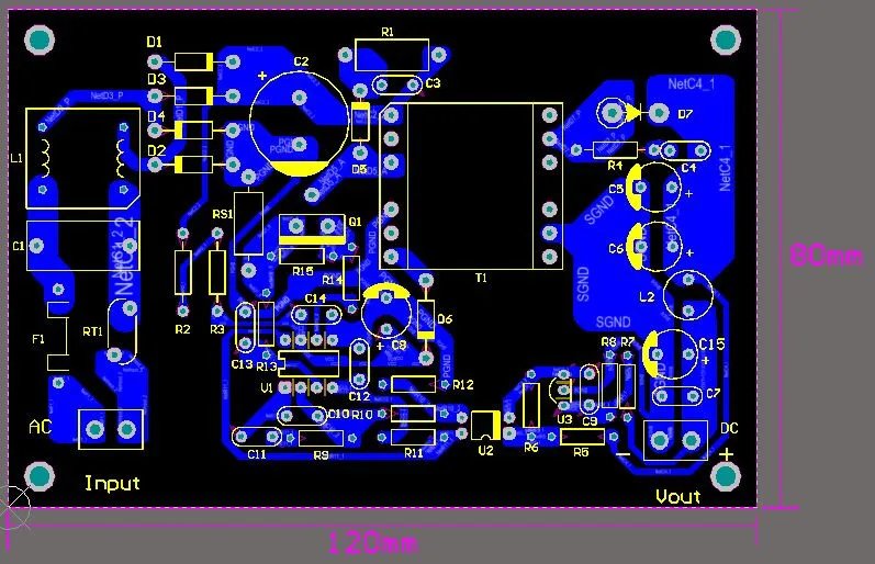 Проектная и макетная плата импульсного источника питания UC3843/42 | Бытовая техника