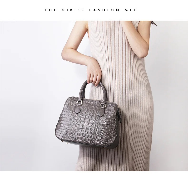 Fashion genuine Leather Women bag Crocodile Pattern Messenger bags ladies Purse female totes bag Handbag Leisure Tote Sac A Main