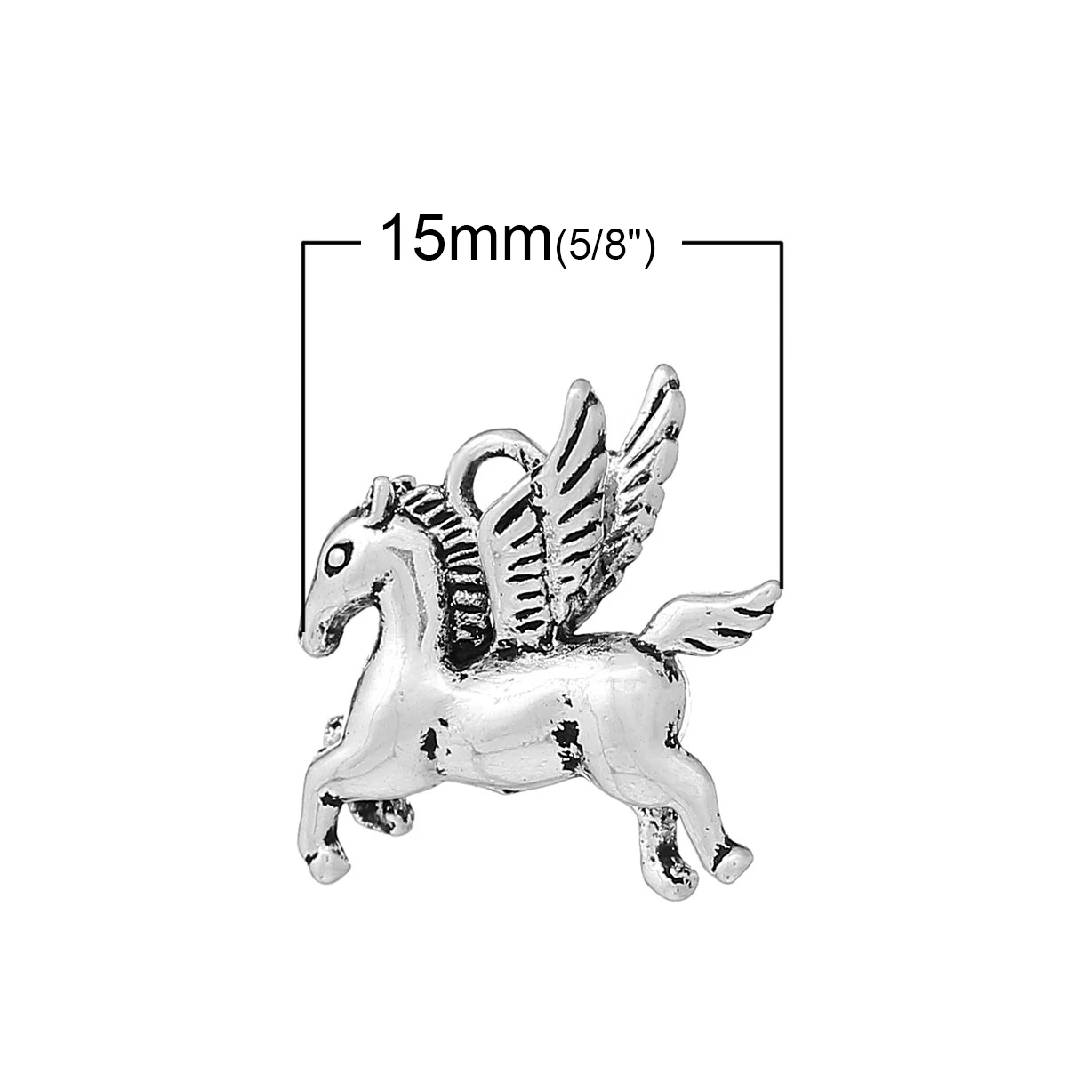 DoreenBeads медные Подвески Pegasus серебряный цвет крыло узор 16 0 мм (5/8 ") x 15 (5/8") 1 шт.