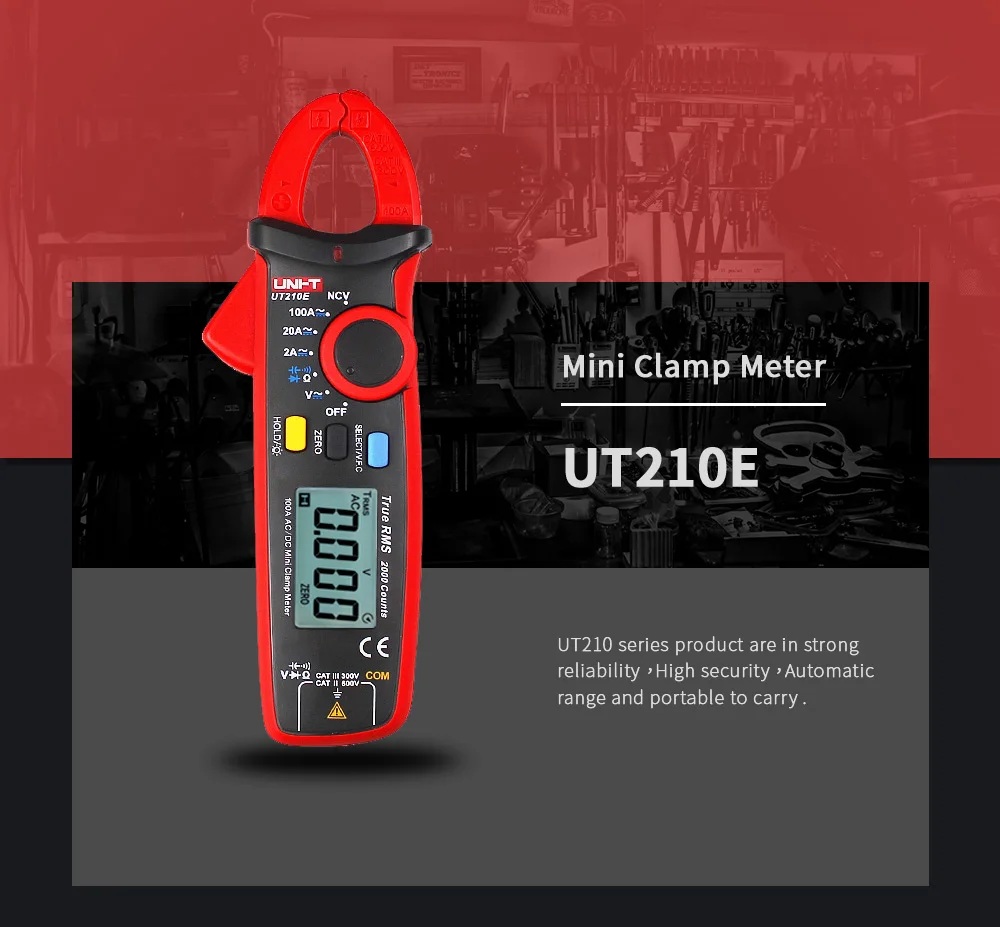 UNI-T True RM Цифровые токовые клещи UT210E измеритель емкости Бесконтактный мультиметр UT210B AC/DC диод Высокоточный измеритель