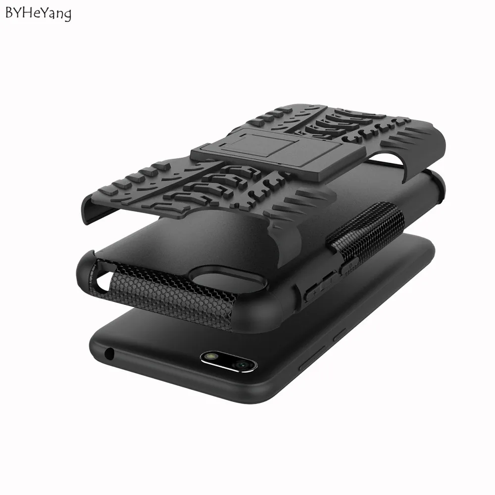 Гибридный ТПУ армированный силиконовый резиновый чехол BYHeYang для Huawei Y5 2018 жесткий