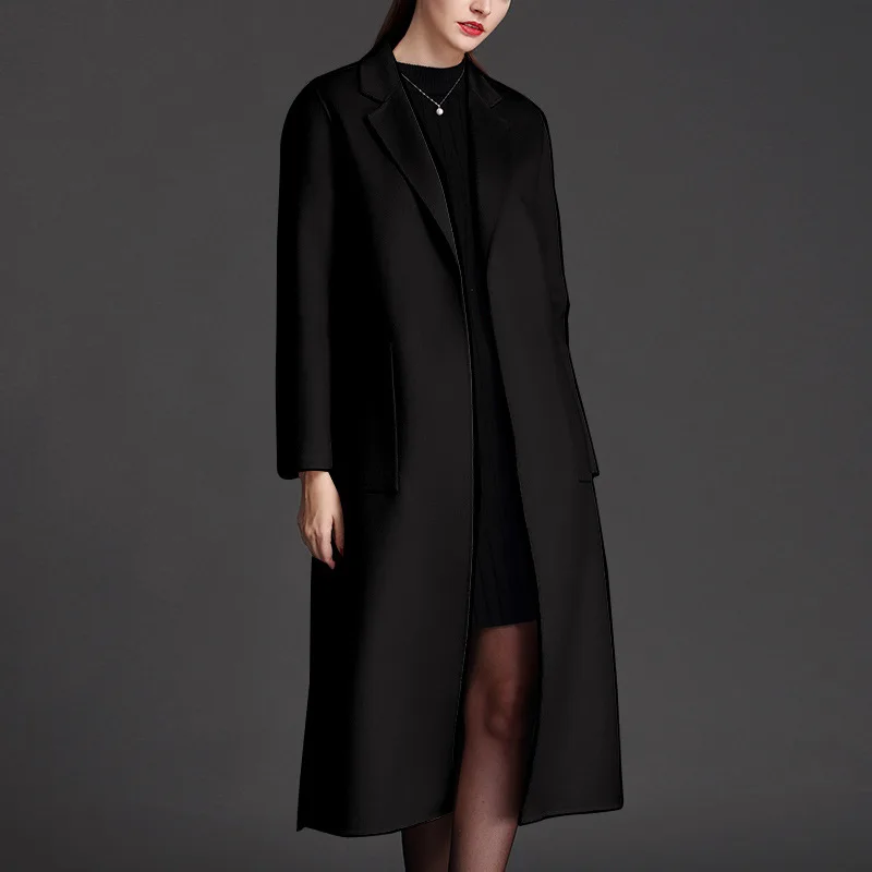 2017 Woman Wool Coat High Quality double woolen cashmere coat Winter Jacket Women Slim Woolen Long Cashmere Cardigan Jackets | Женская