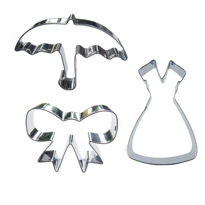 Зонты галстуки-бабочки форма платья принцессы 3 шт. формы для резки печенья