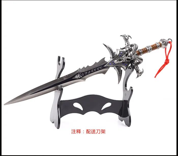 30 см сплав Frostmourne меч инкрустированный синий бриллиант, WOW король личи Артас оружие Модель с носителем инструмента мин меч хорошее качество