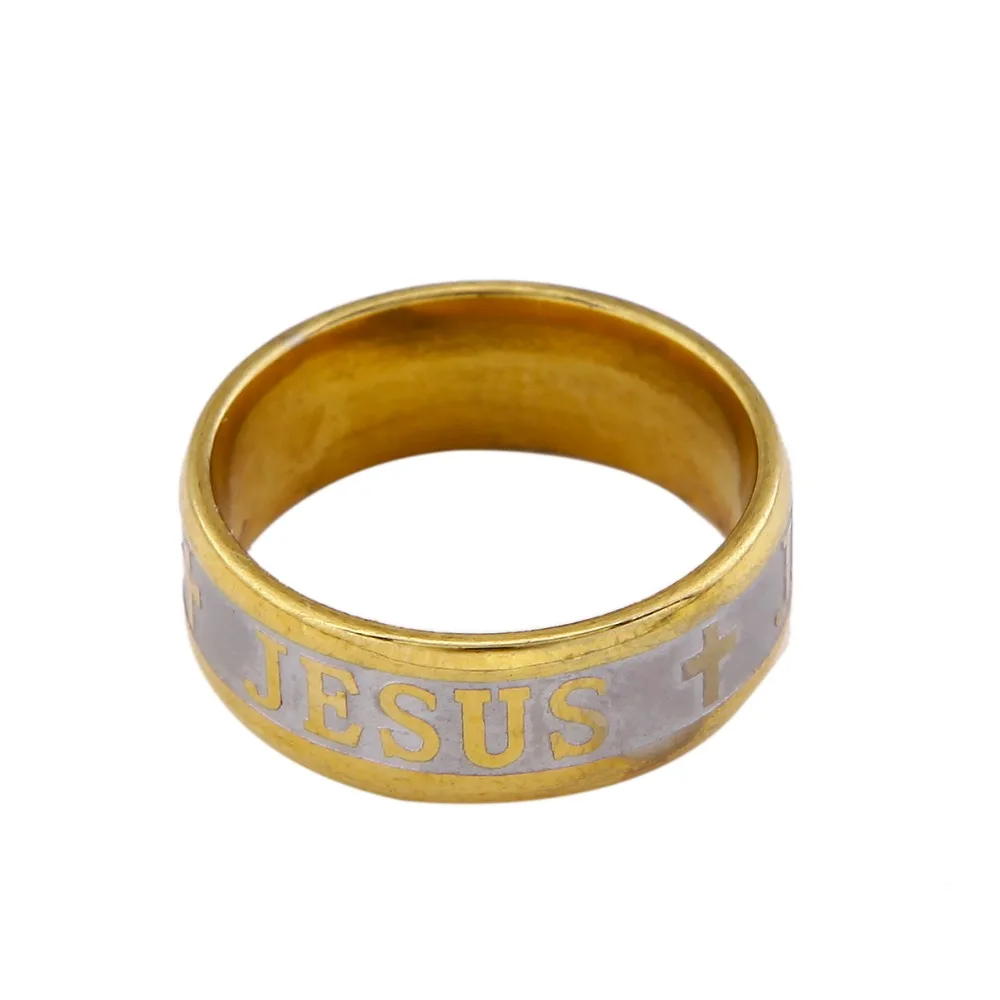 Women Men Jewelry 8mm Stainless Steel Rings Couple Jesus Cross Silver Wedding Religious Ring | Украшения и аксессуары