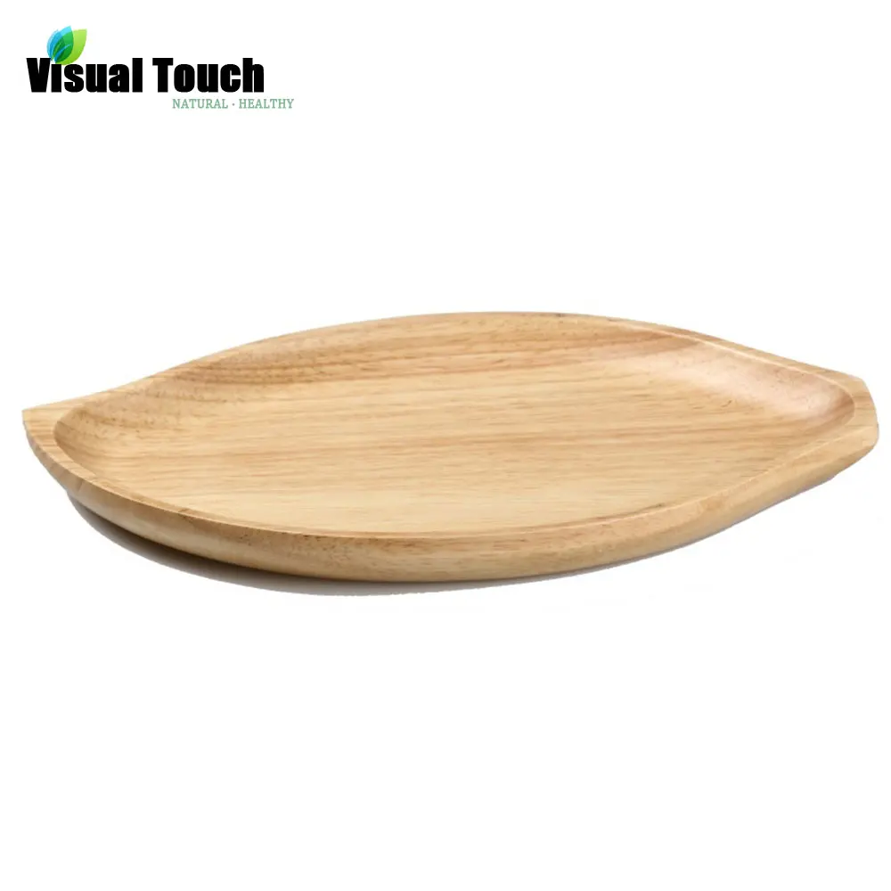 Тарелки для завтрака из резины и дерева в форме листьев|Блюдца тарелки| |